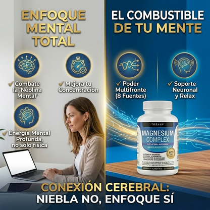 MAGNESIO COMPLEX 600mg – RECUPERA TU ENERGIA Y COMBATE EL DESGASTE DEL DIA!