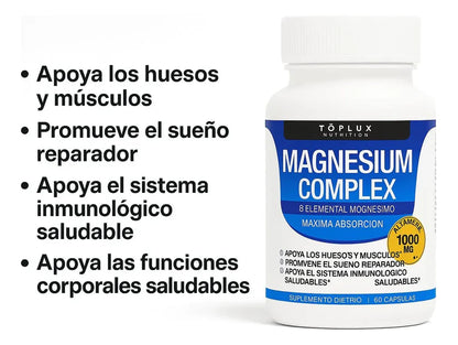 MAGNESIO COMPLEX 600mg – RECUPERA TU ENERGIA Y COMBATE EL DESGASTE DEL DIA!
